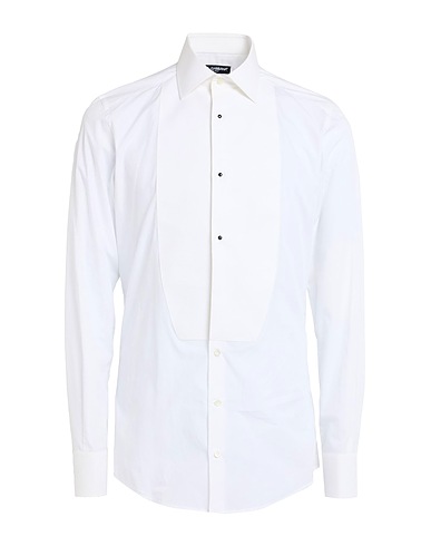 DOLCE&GABBANA Solid colour shirt White 100% Cotton