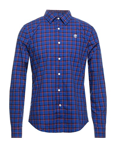 TIMBERLAND Checked shirt Bright blue 100% Cotton