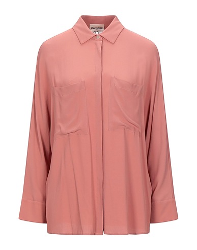 SEMICOUTURE Solid colour shirts & blouses Antique rose 69% Acetate, 31% Silk
