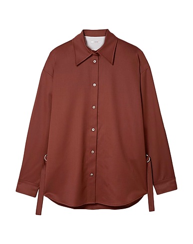 LE 17 SEPTEMBRE Solid color shirts & blouses Chocolate brown 100% Wool