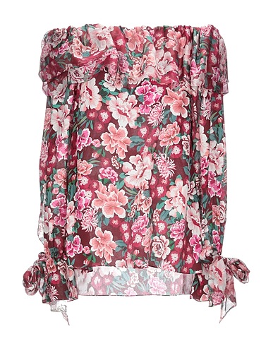 FAITH CONNEXION Off-the-shoulder top Burgundy 100% Silk