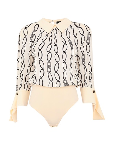 ELISABETTA FRANCHI TOPWEAR Ivory 100% Viscose, Polyamide, Elastane