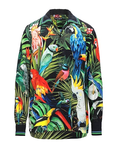 DOLCE&GABBANA Patterned shirt Black 100% Silk