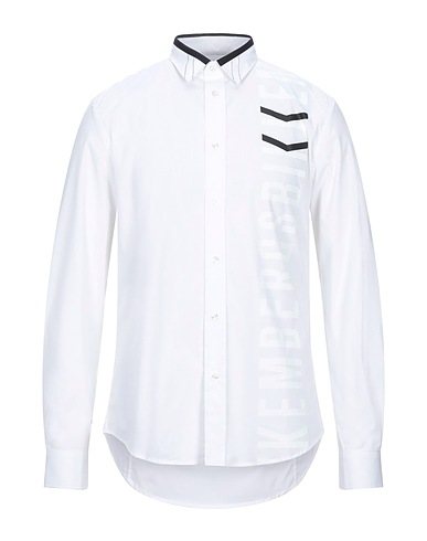 BIKKEMBERGS Camicia tinta unita Bianco 96% Cotone, 4% Elastan