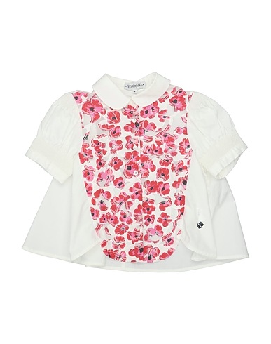 SIMONETTA Camicie  e bluse fantasia Bianco 100% Cotone, Poliestere