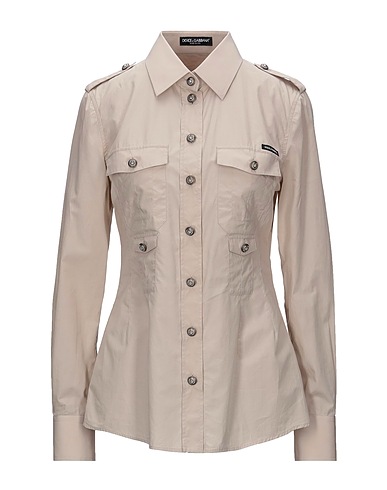 DOLCE&GABBANA Solid colour shirts & blouses Beige 100% Cotton