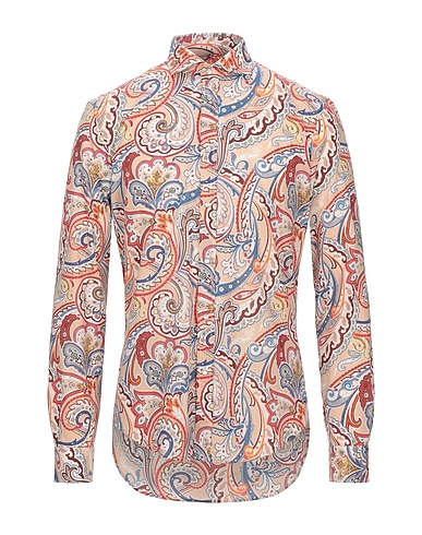 BRIAN DALES Patterned shirt Beige 100% Cotton