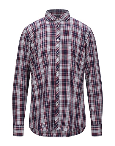 MACCHIA J Checked shirt Midnight blue 100% Cotton