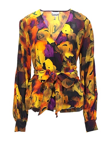 GANNI Top Yellow 55% Viscose, 45% Silk