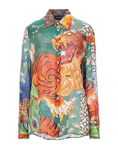 DSQUARED2 Patterned shirts & blouses Green 100% Silk