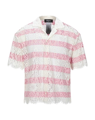 DSQUARED2 Striped shirt Pink 40% Viscose, 30% Polyamide, 30% Cotton