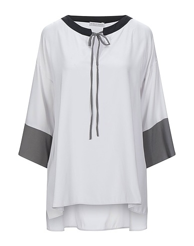 LE TRICOT PERUGIA Top Hellgrau 93% Seide, 7% Elastan