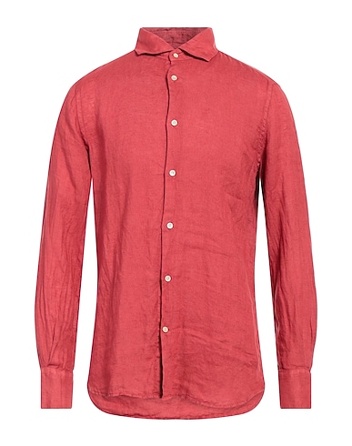 GLANSHIRT Linen shirt Brick red 100% Linen