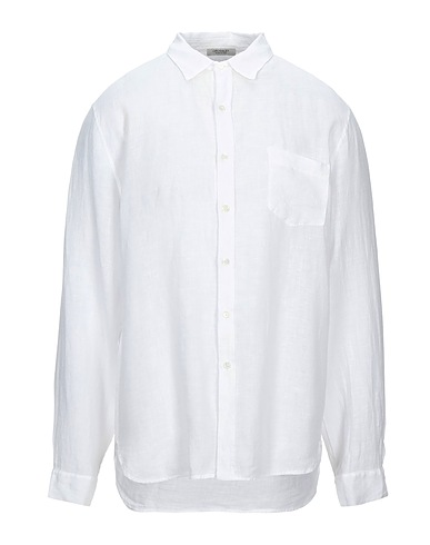 CROSSLEY Solid colour shirt BIANCO 100% Linen