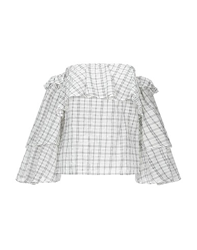 ERIKA CAVALLINI Off-the-shoulder top White 47% Linen, 31% Cupro, 16% Cotton, 6% Polyamide
