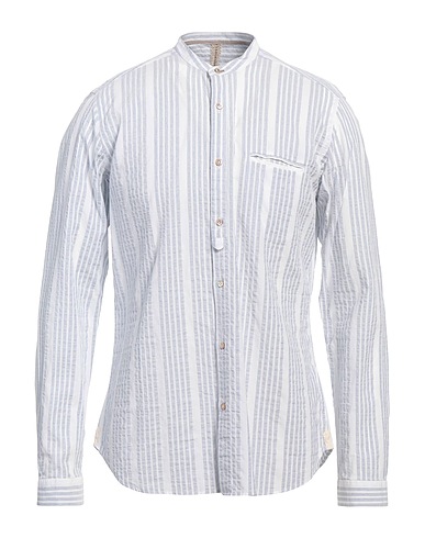 DNL Striped shirt Sky blue 58% Cotton, 32% Linen, 10% Polyamide