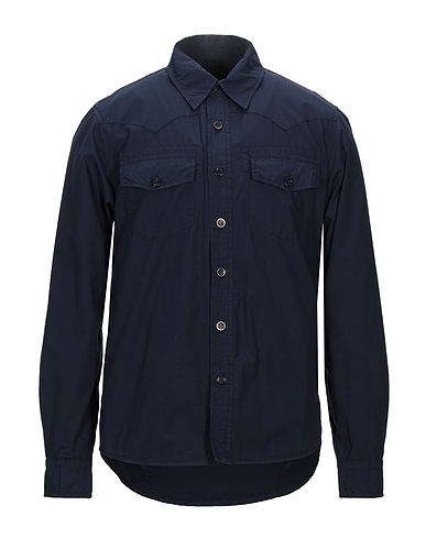 ORIGINAL VINTAGE STYLE Solid colour shirt Midnight blue 100% Cotton