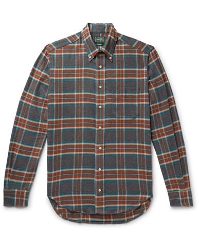 Click to view more detailed imagery on our partner's website Gitman Bros. Vintage Checked Shirt In Grey