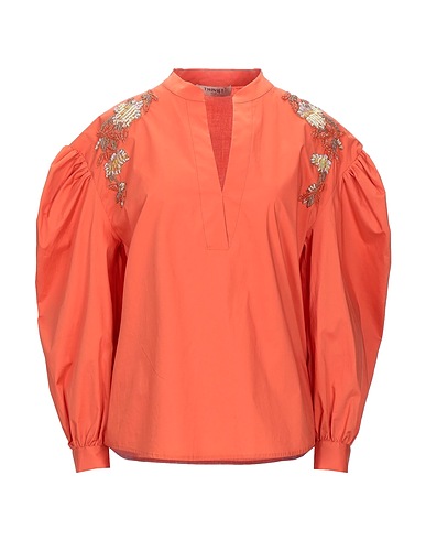 TWINSET Top Orange 96% Cotton, 4% Elastane, Polyester, Polyamide