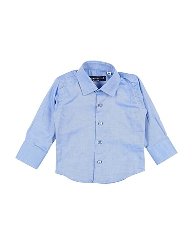 MANUELL & FRANK Camicia tinta unita Blu 100% Cotone