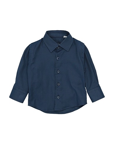 MANUELL & FRANK Camicia tinta unita Blu notte 100% Cotone