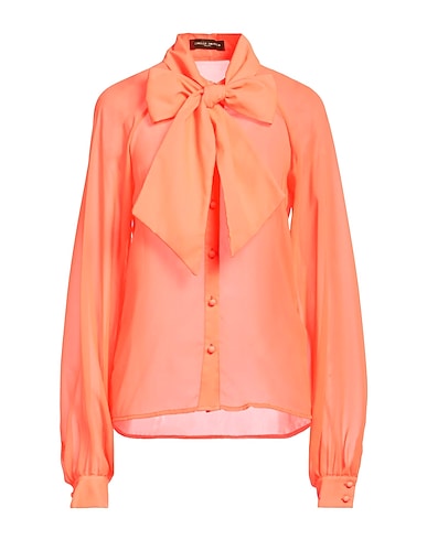 FRANKIE MORELLO Solid color shirts & blouses Coral 100% Polyester