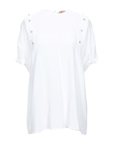 N°21 Blouse In White Crepe In White
