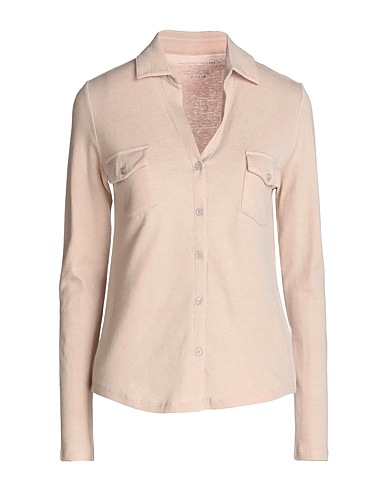 MAJESTIC FILATURES Solid color shirts & blouses Beige 70% Cotton, 30% Cashmere