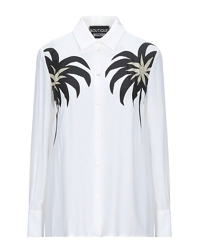 BOUTIQUE MOSCHINO Floral shirts & blouses White 75% Acetate, 25% Silk