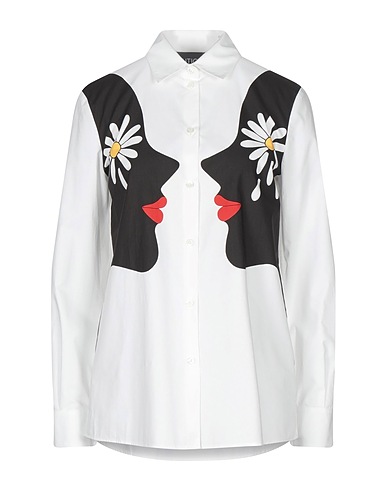 BOUTIQUE MOSCHINO 柄入りシャツ＆ブラウス ホワイト コットン 100%