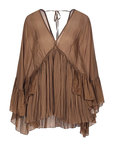 ALBERTA FERRETTI Top Chocolate brown 65% Silk, 35% Polyamide
