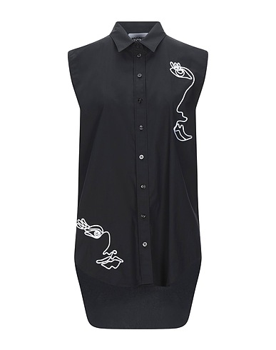 MOSCHINO Solid colour shirts & blouses Black 59% Cotton, 35% Polyamide, 6% Elastane
