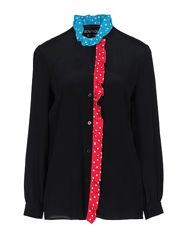 BOUTIQUE MOSCHINO Patterned shirts & blouses Black 75% Acetate, 25% Silk