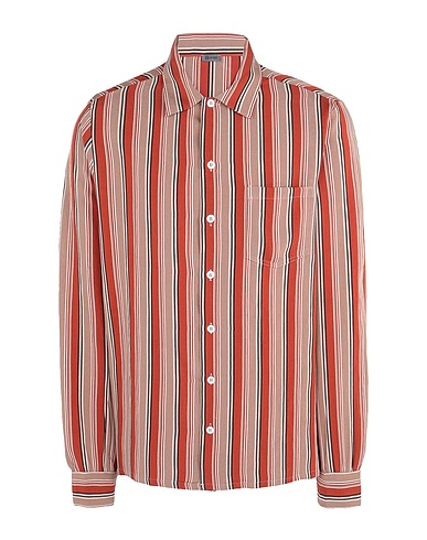 8 by YOOX Striped shirt Brown 90% Viscose, 10% Polyamide
