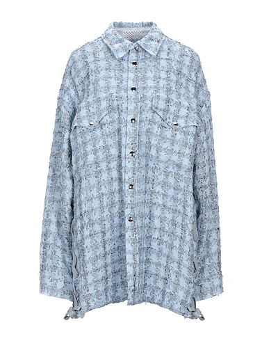 FAITH CONNEXION Patterned shirts & blouses Sky blue 34% Acrylic, 20% Cotton, 19% Viscose, 14% Linen, 13% Synthetic fibers