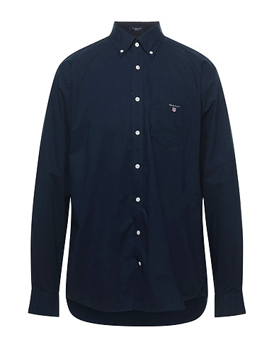 GANT Solid color shirt Midnight blue 100% Cotton
