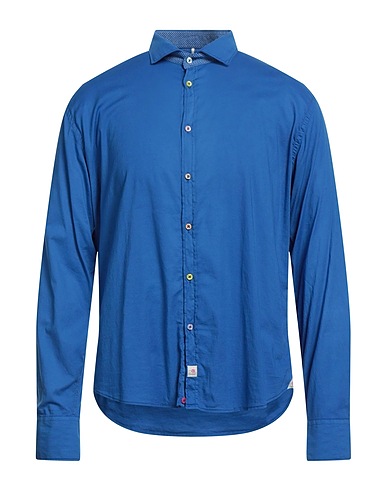 PANAMA Einfarbiges Hemd Blau 96% Baumwolle, 4% Elastan