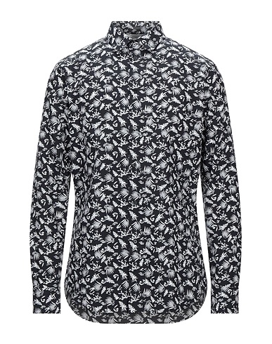 PAOLO PECORA Patterned shirt Black 100% Cotton