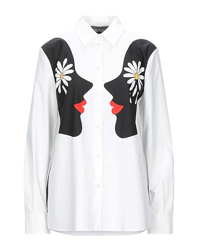 BOUTIQUE MOSCHINO Solid color shirts & blouses White 100% Cotton