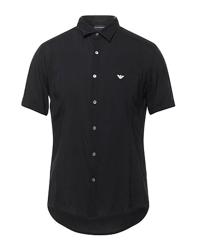EMPORIO ARMANI Solid color shirt Black 100% Cotton