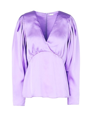 8 by YOOX Top FLUID V-NECK VOLUME SLEEVE BLOUSE
 Lilac 100% Polyester