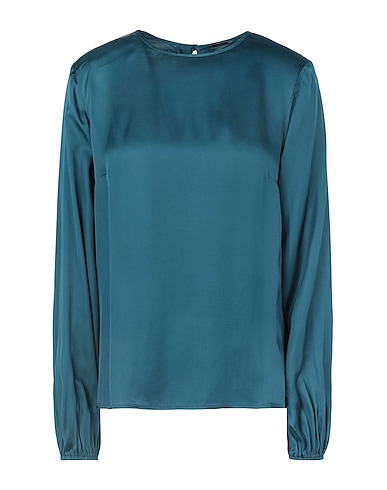 8 by YOOX Top FLUID VOLUME L/SLEEVE BLOUSE W/BACK DETAIL
 Aquamarin 100% Viskose