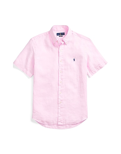 POLO RALPH LAUREN Linen shirt SLIM FIT LINEN SHIRT
 Pink 100% Linen