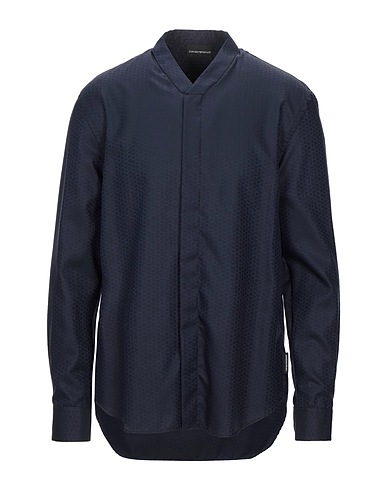 EMPORIO ARMANI Patterned shirt Midnight blue 100% Cotton