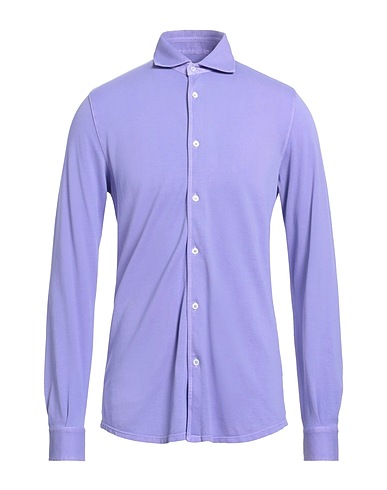 FEDELI Solid colour shirt Lilac 100% Cotton