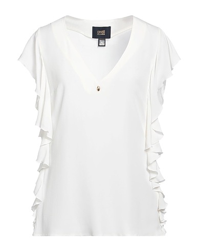 CAVALLI CLASS Top White 65% Acetate, 35% Silk