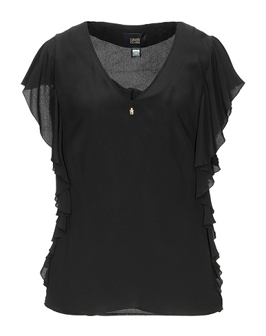 CAVALLI CLASS Top Black 65% Acetate, 35% Silk