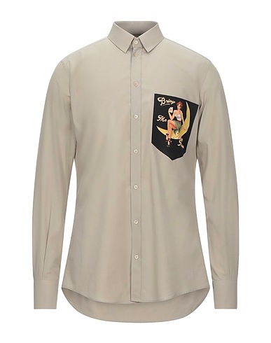 DOLCE&GABBANA Solid colour shirt Beige 100% Cotton