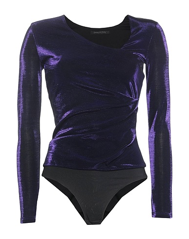 PATRIZIA PEPE SERA TOPWEAR Purple 75% Cotton, 25% Polyester, Polyamide, Elastane