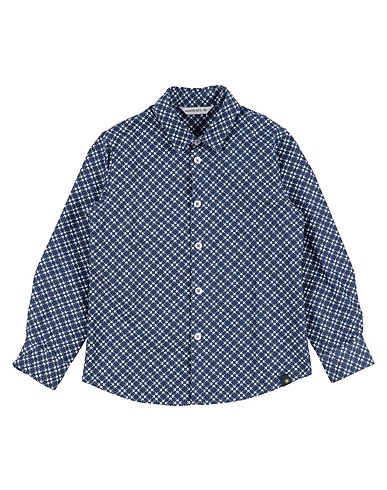 MANUEL RITZ Patterned shirt Midnight blue 100% Cotton